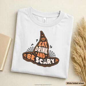 Halloween T Shirt Witch Tshirt Funny Halloween Tee Eat Drink Be Scary